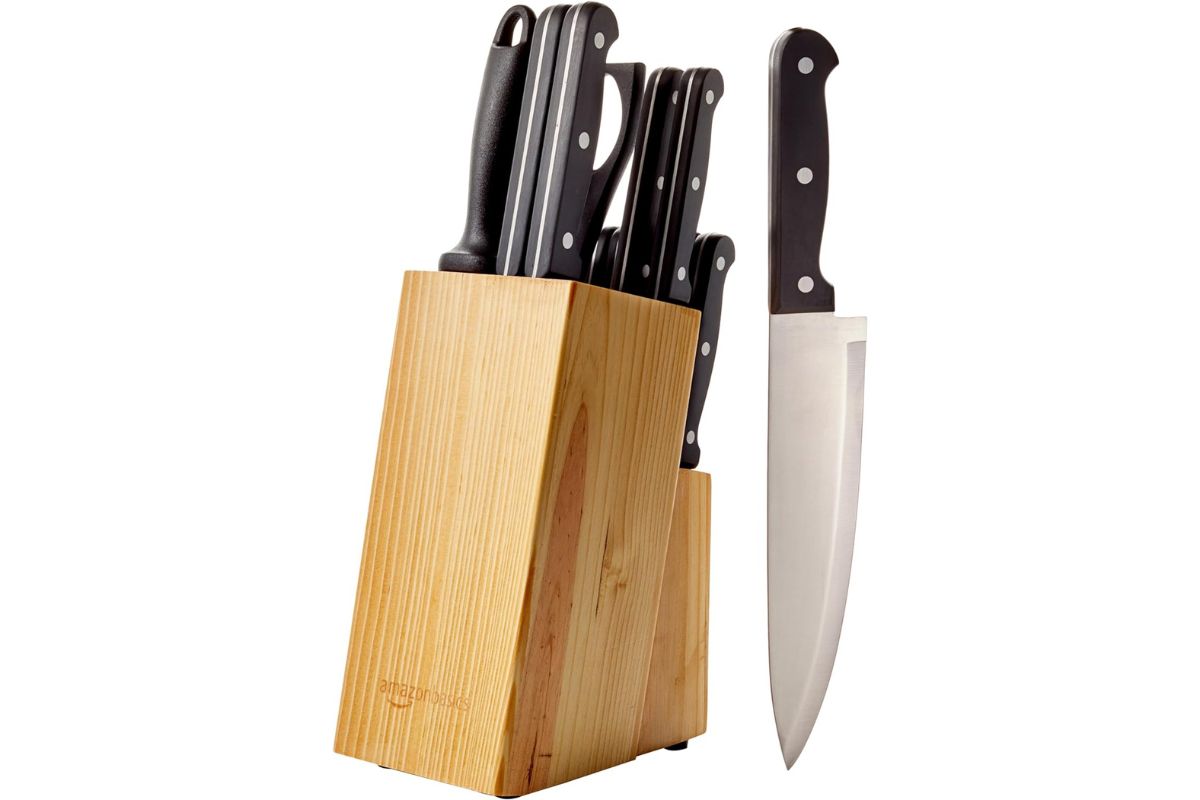 Amazon-Basics-14-Piece-Kitchen-Knife-Set-with-Block-Best-Knife-Set-for-the-Money-High-Carbon-Stainless-Steel-Blades-Pine-Wood-Block-Black